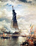 "EdwardMoran-UnveilingTheStatueofLiberty1886Large.jpg" by User:Hohum