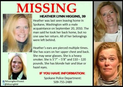 Heather Higgins’ missing person’s flyer.