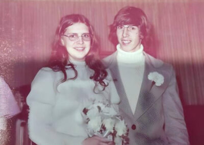 Linda and Don at their wedding in February 1975