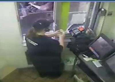 Security footage of Monique in the McDonald's drive-thru