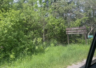 The entrance to the Vernon Wildlife Area, where Rhys’ hands and skull were found.
