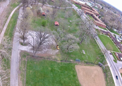 Aerial photo of a section of Westside Park.