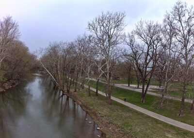 Westside Park and the White River.