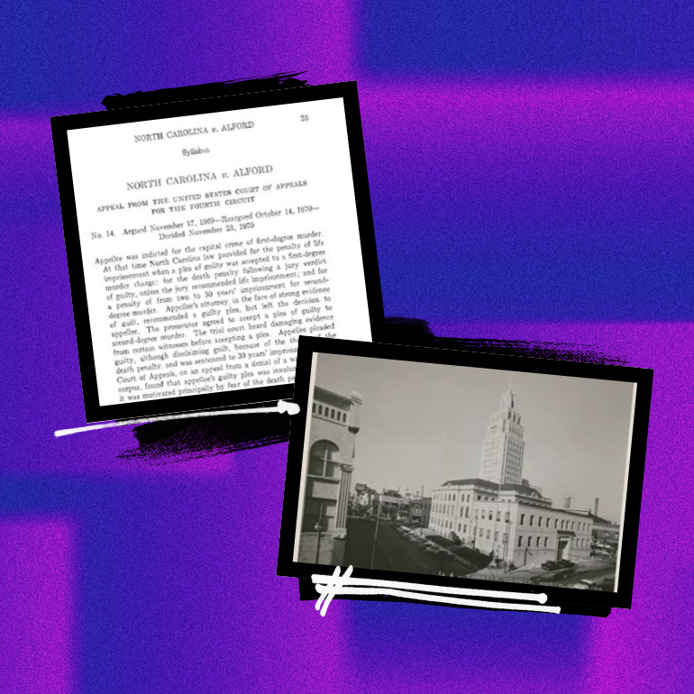 Henry Alford court documents and Forsythe county court house