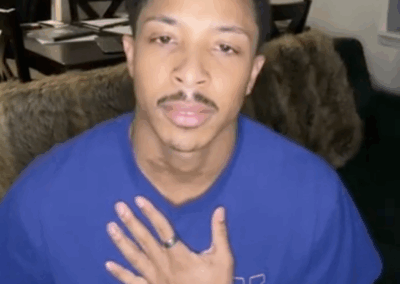 A screen grab from Zelig’s video talking about his testimony.