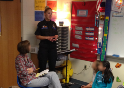 police explorer in a classroom